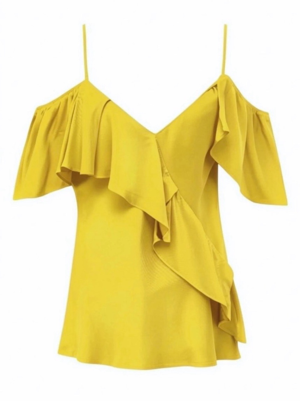 NEW Gold Hawk $178 Silk Victorian Ruffle
Cami (yellow) Small